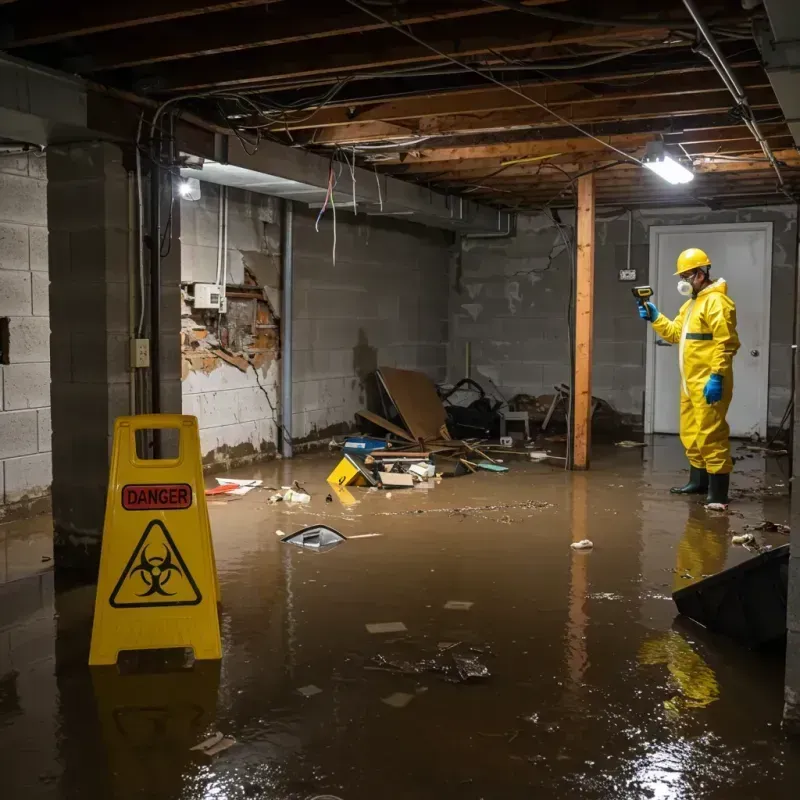 Flooded Basement Electrical Hazard in Cortland, OH Property